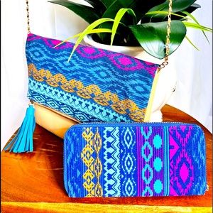 Aztec print Purse & Wallet matching set NEW